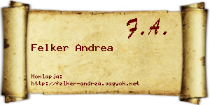 Felker Andrea névjegykártya